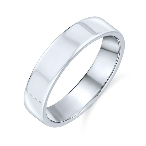 925 Sterling Silver Womens Mens 4mm D Shape Wedding Band Ring  All Sizes 